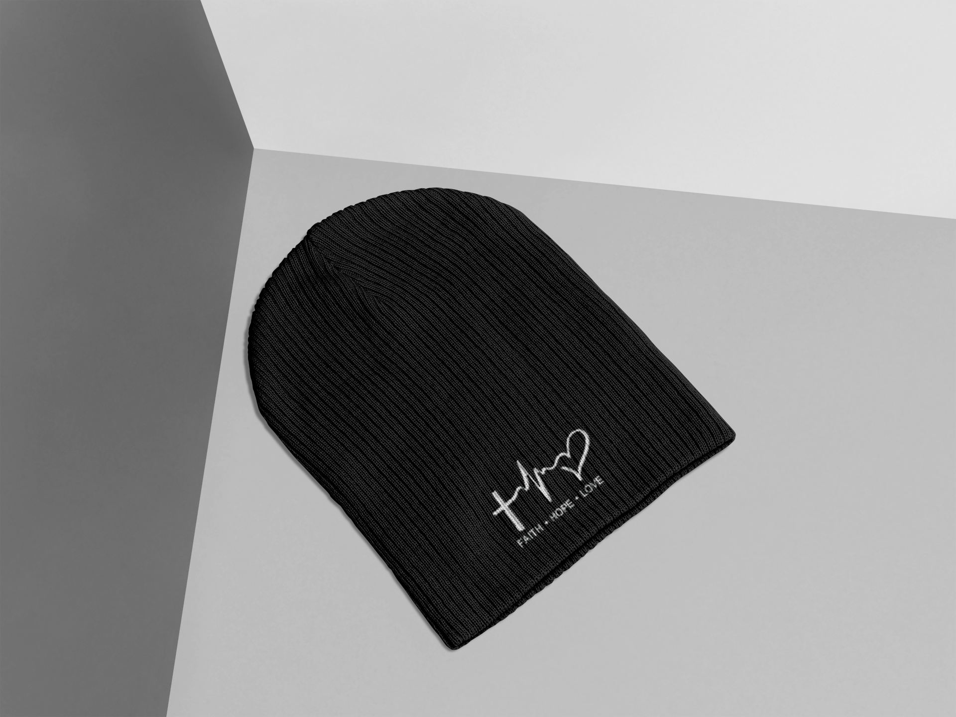 Faith, Hope, Love Cuffed Beanie, Knit Hat, Winter Beanie, Religious Gift, Casual Accessories, Outdoor Fashion