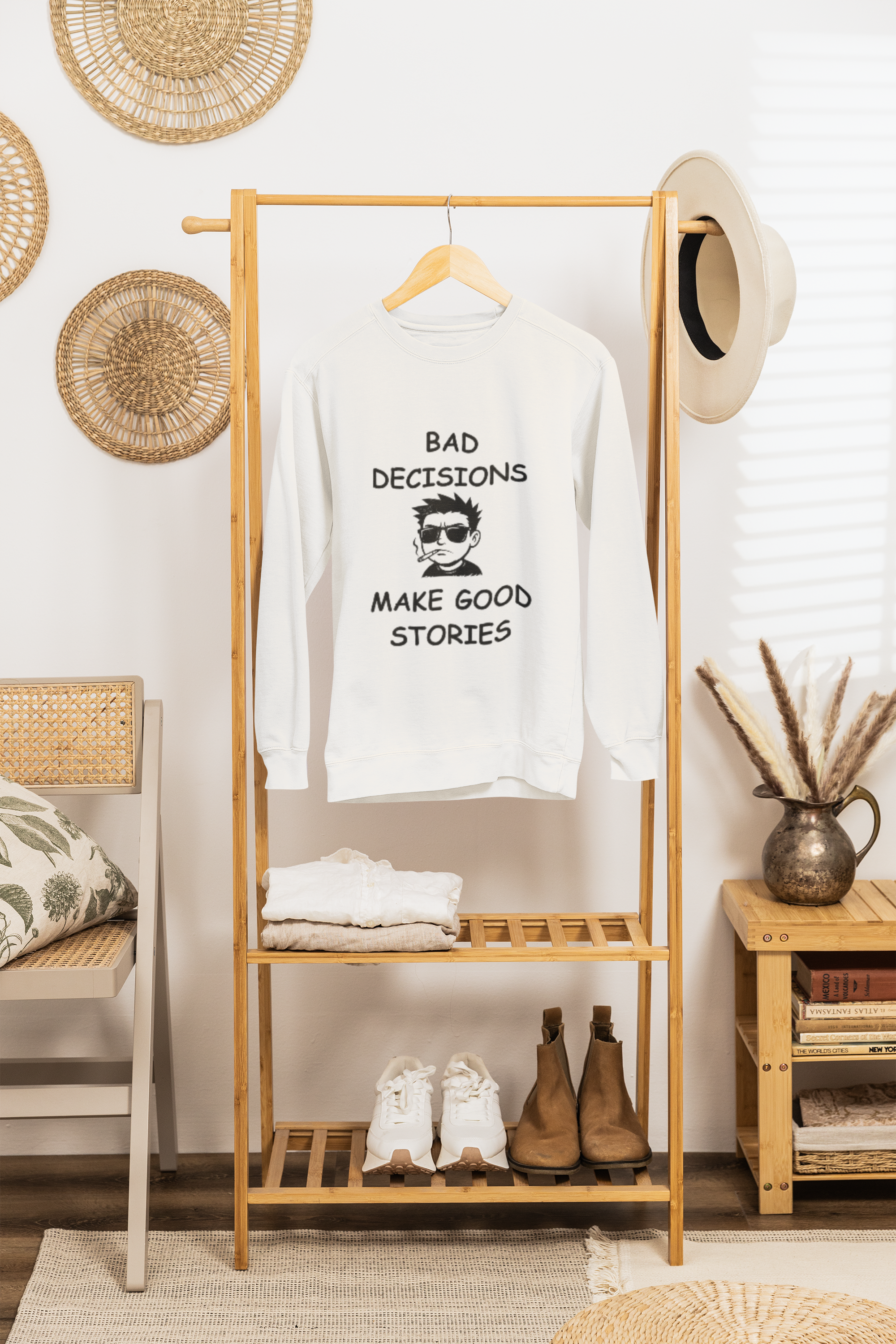 Bad Decisions Make Good Stories – Funny Sarcastic T-Shirt, Bold Graphic Tee