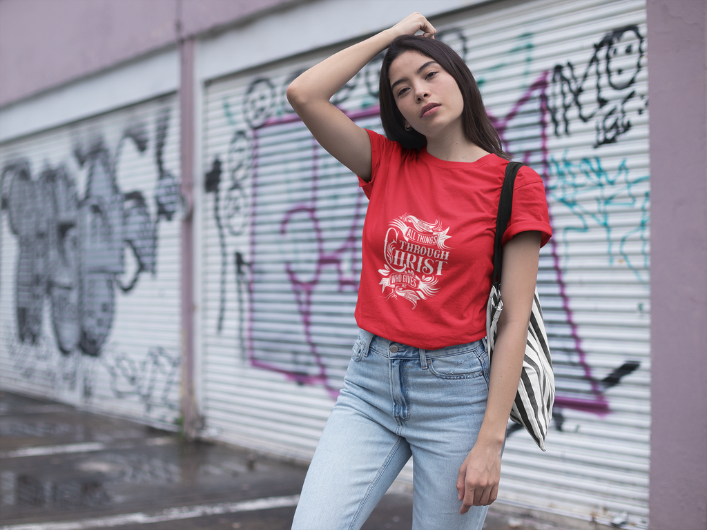 All Things Through Christ Tee — Philippians 4:13
