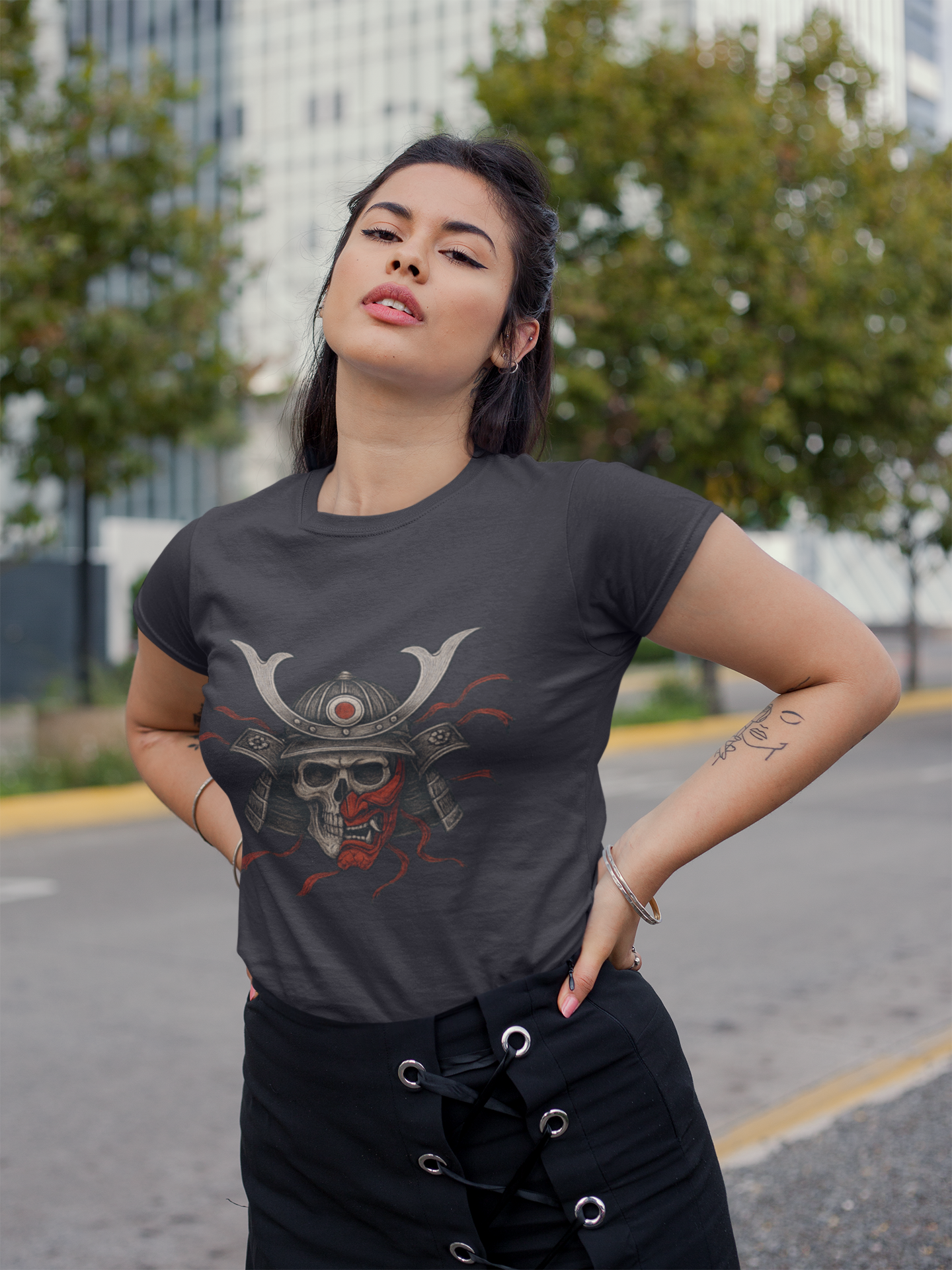 Samurai Skull Warrior Tee | Dark Streetwear Graphic T-Shirt| Gildan® 64000
