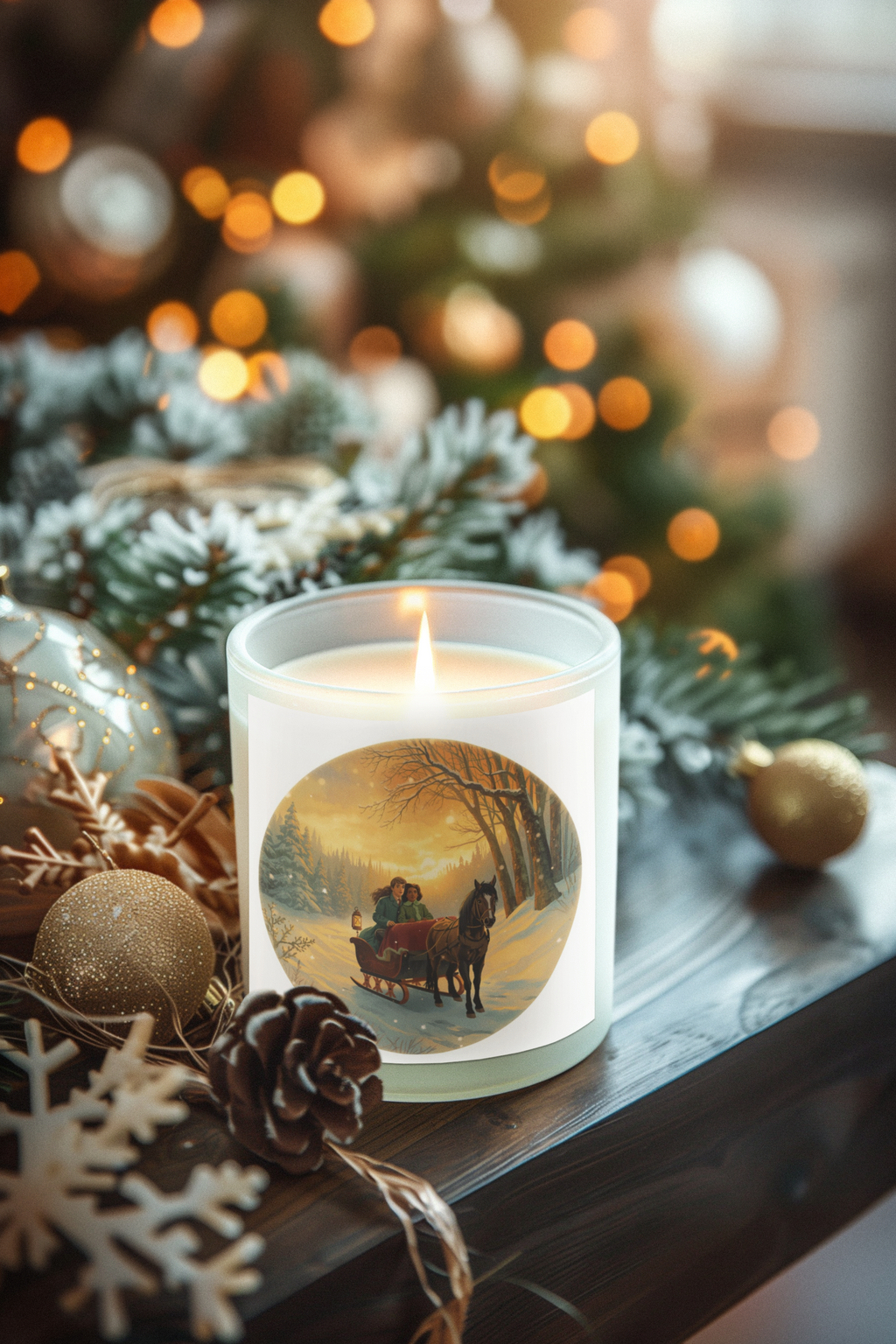 Winter Sleigh Candle – Holiday Jar (4oz / 9oz)