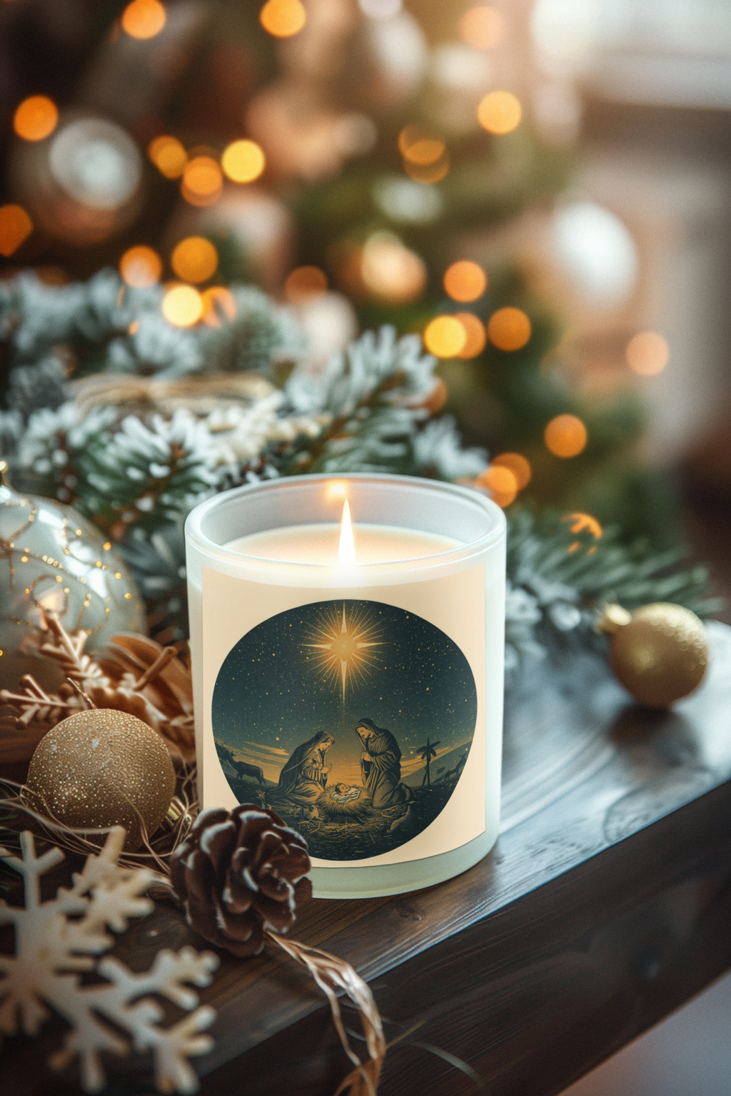 Nativity Holiday Candle