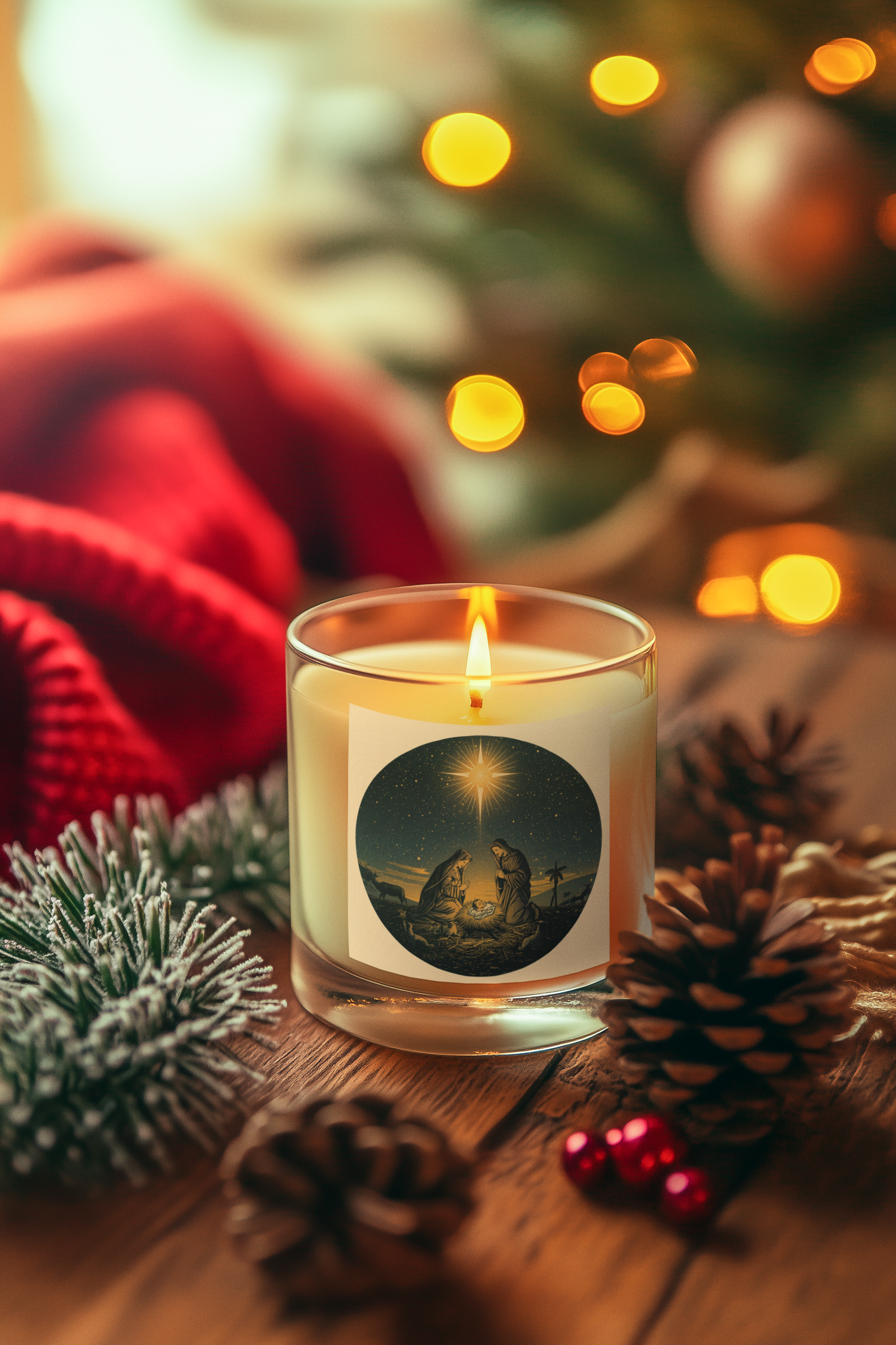 Nativity Holiday Candle
