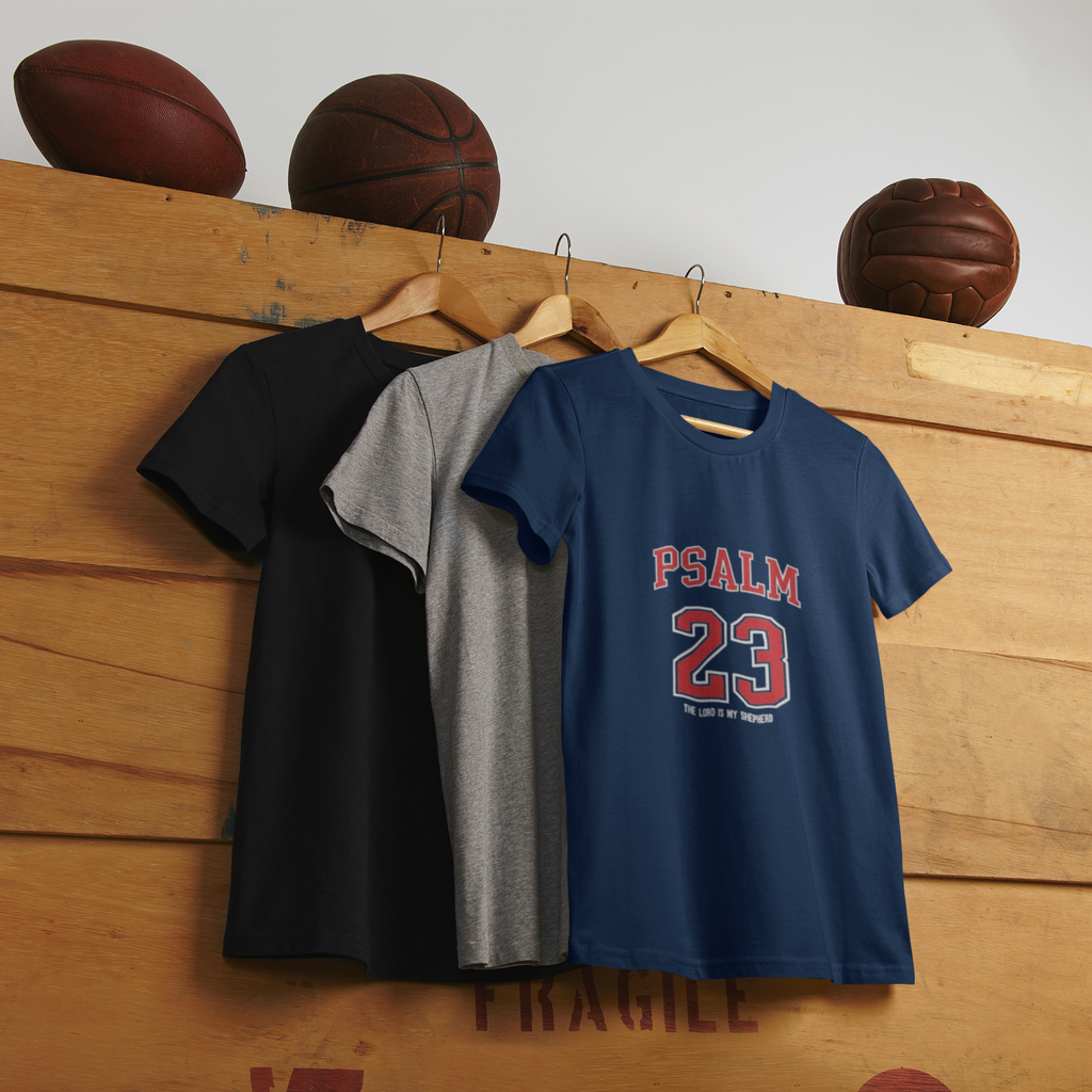Psalm 23 Tee — "The Lord Is My Shepherd" Christian Sports Jersey T-Shirt