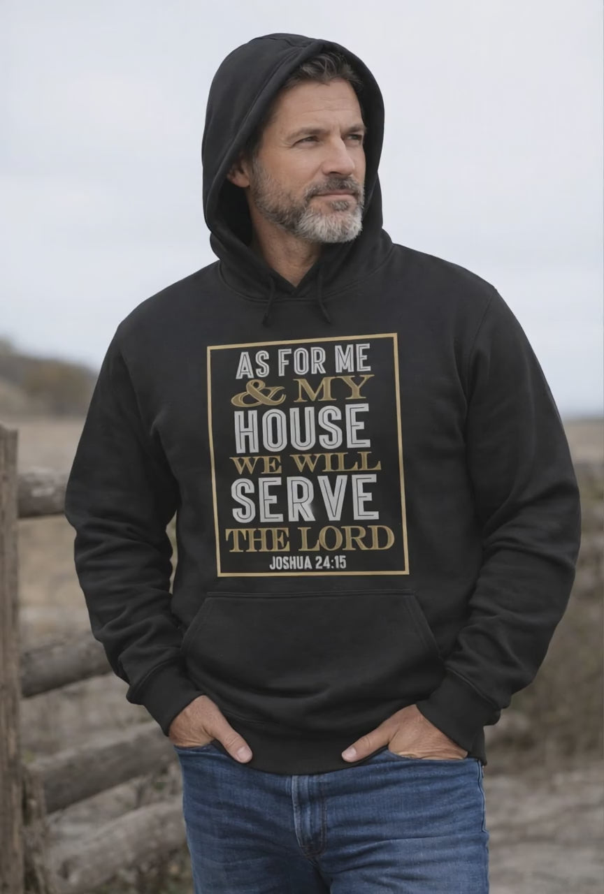 "As For Me And My House" | Premium Long Sleeve Hooded Tee