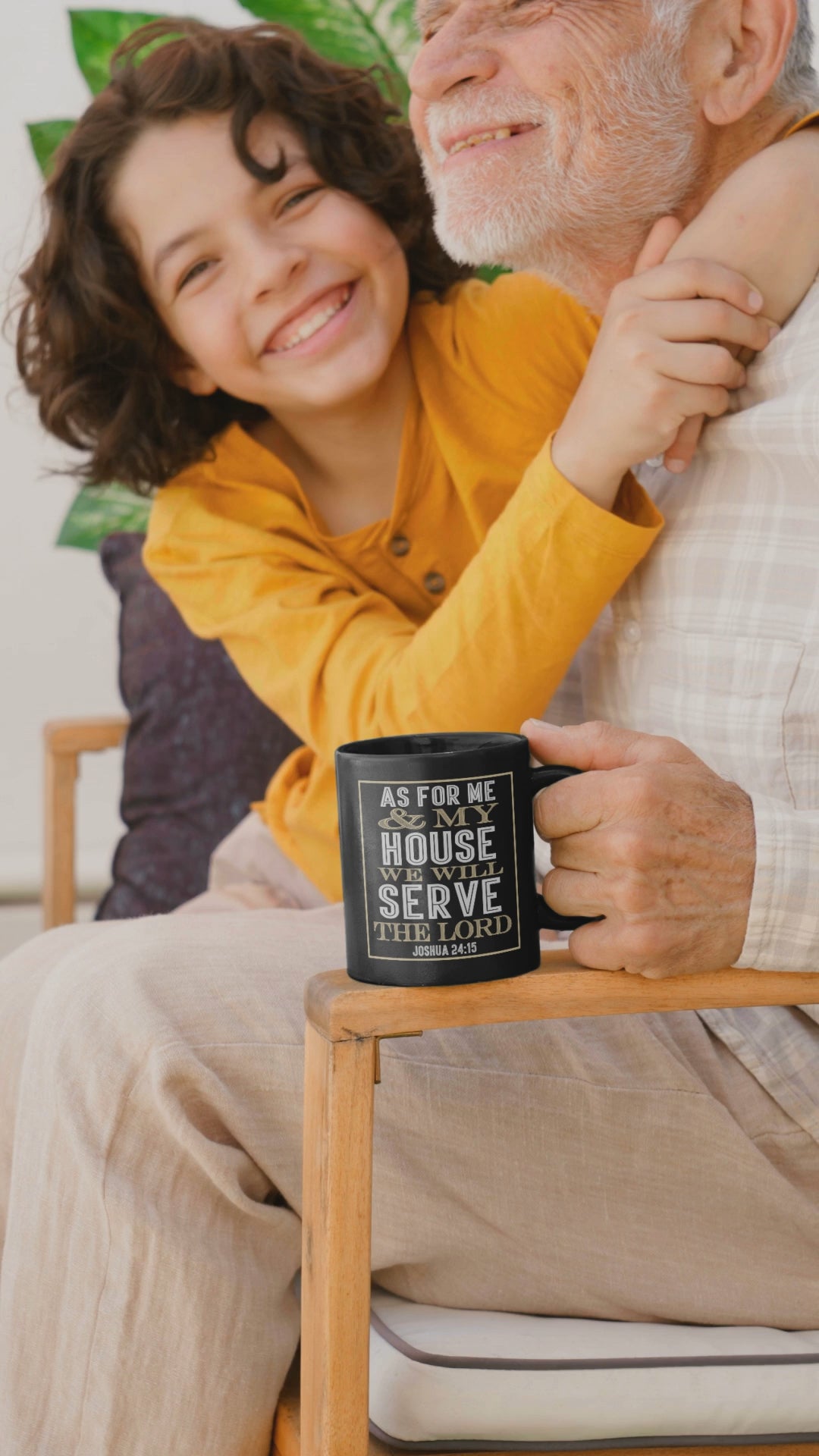 Joshua 24:15 "As For Me & My House" Black Coffee Mug