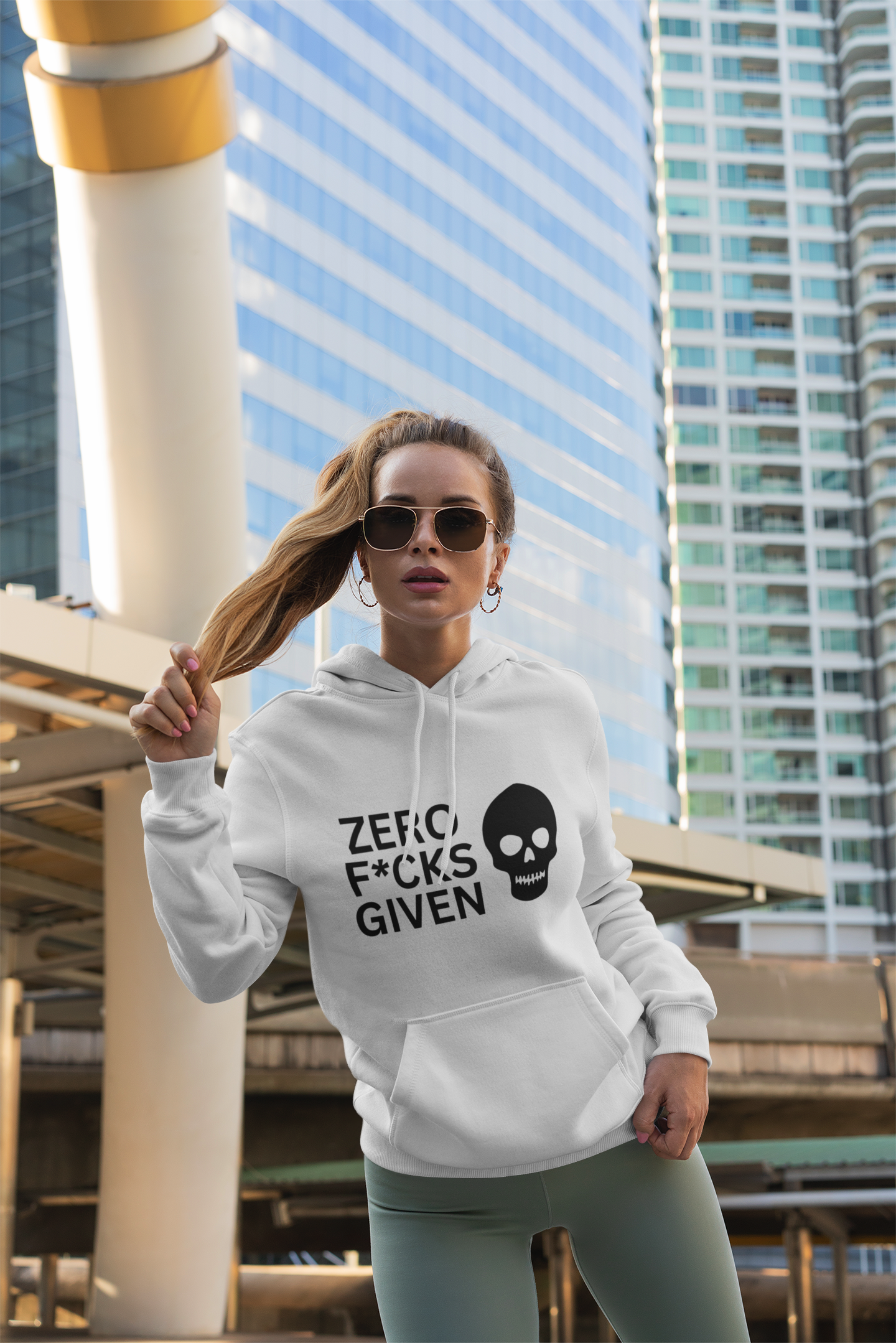 Zero Fcks Given Skull Hoodie – Bold Statement Pullover | Gildan® 18500