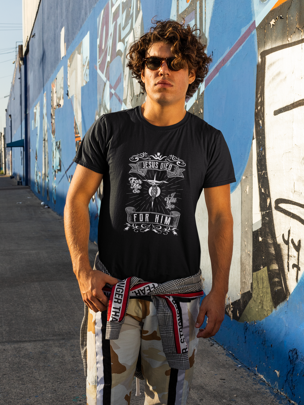 Christian T-Shirt — “Jesus Died For Me, So I Live For Him” Faith Graphic Tee