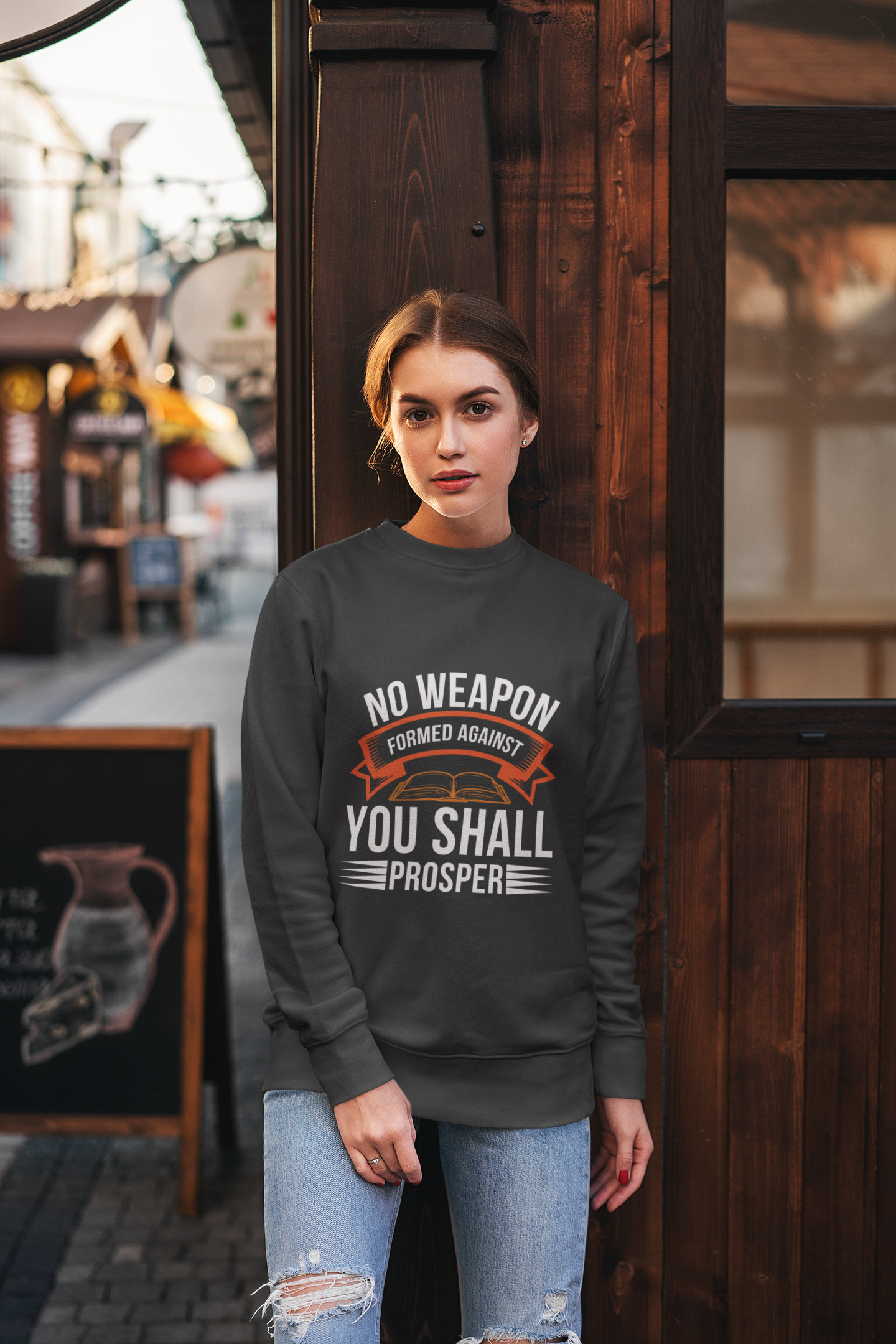 No Weapon Formed Against You Shall Prosper – Isaiah 54:17 | Faith Without Fear Sweatshirt