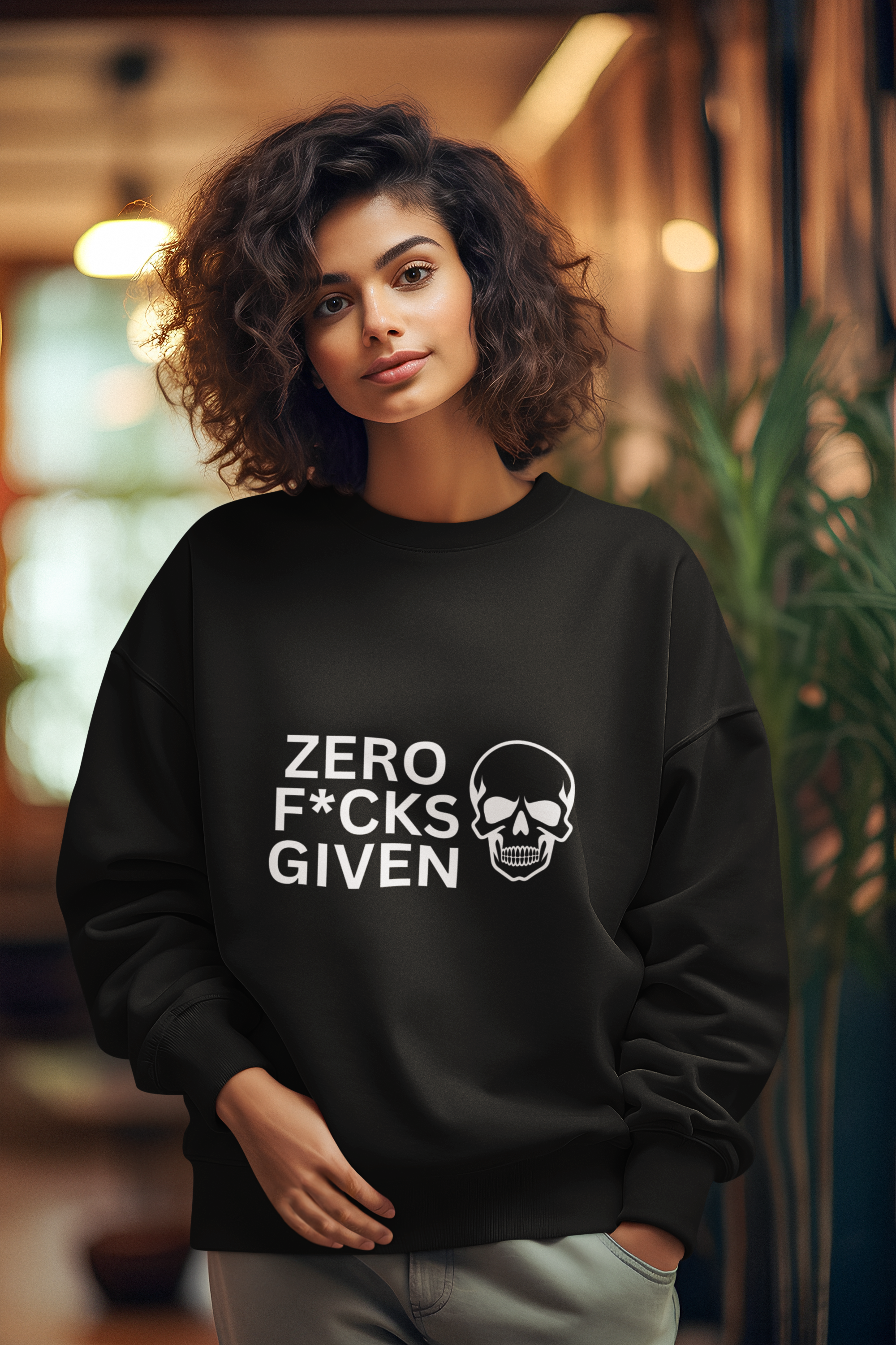 Zero Fcks Given Skull Sweatshirt – Unapologetic Comfort| Gildan® 18000