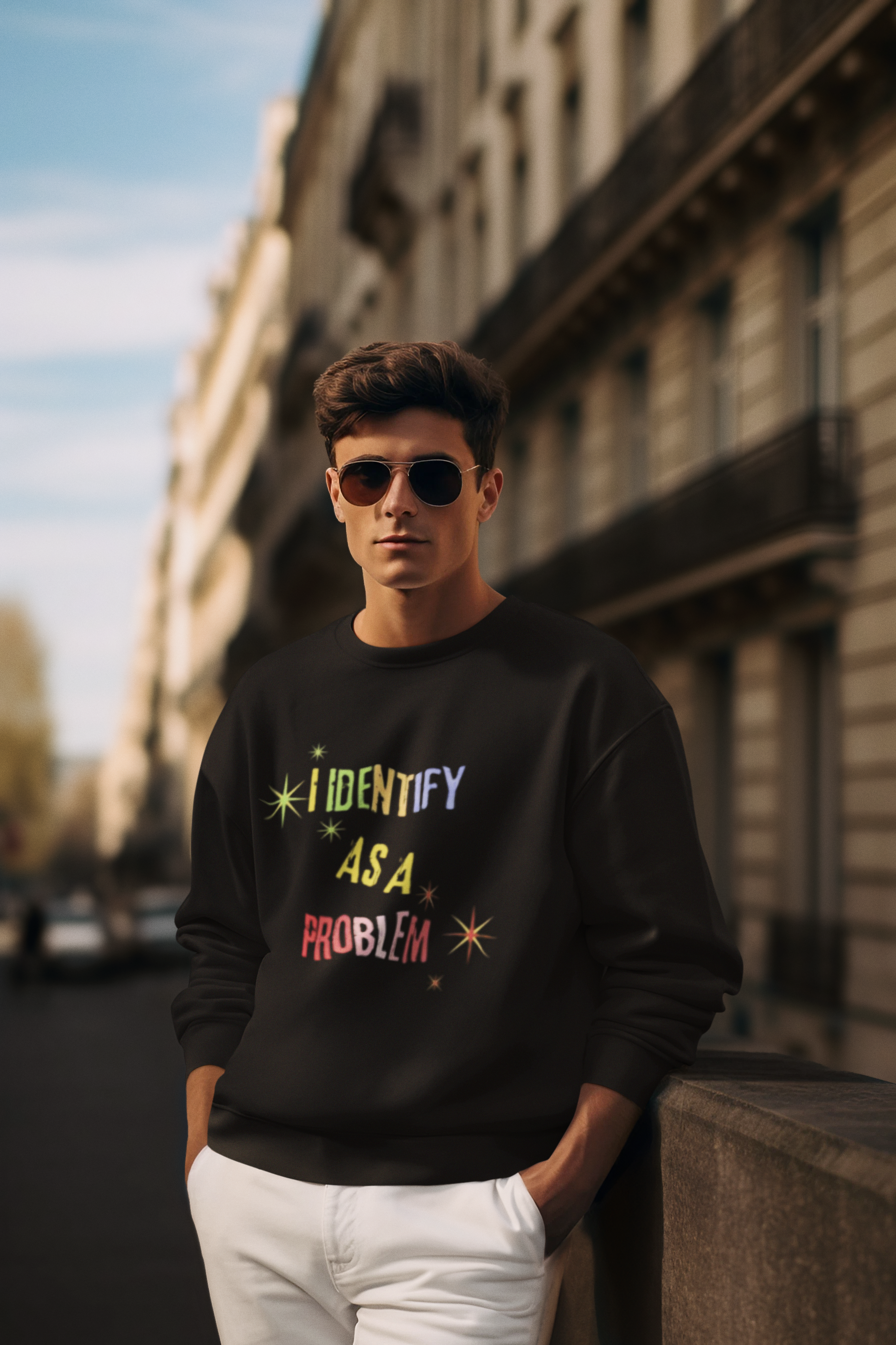 I Identify As a Problem Crewneck Sweatshirt
