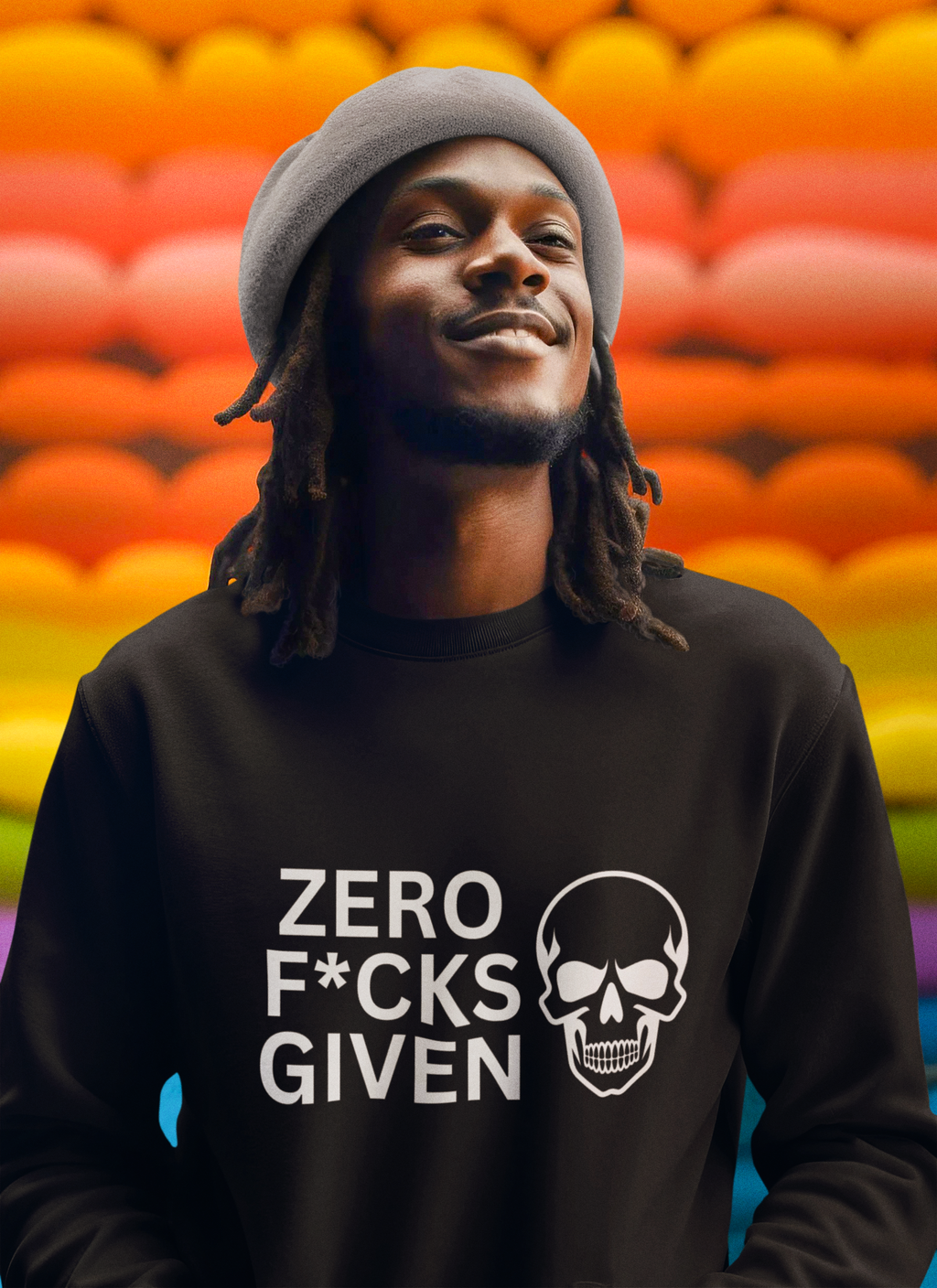 Zero Fcks Given Skull Sweatshirt – Unapologetic Comfort| Gildan® 18000