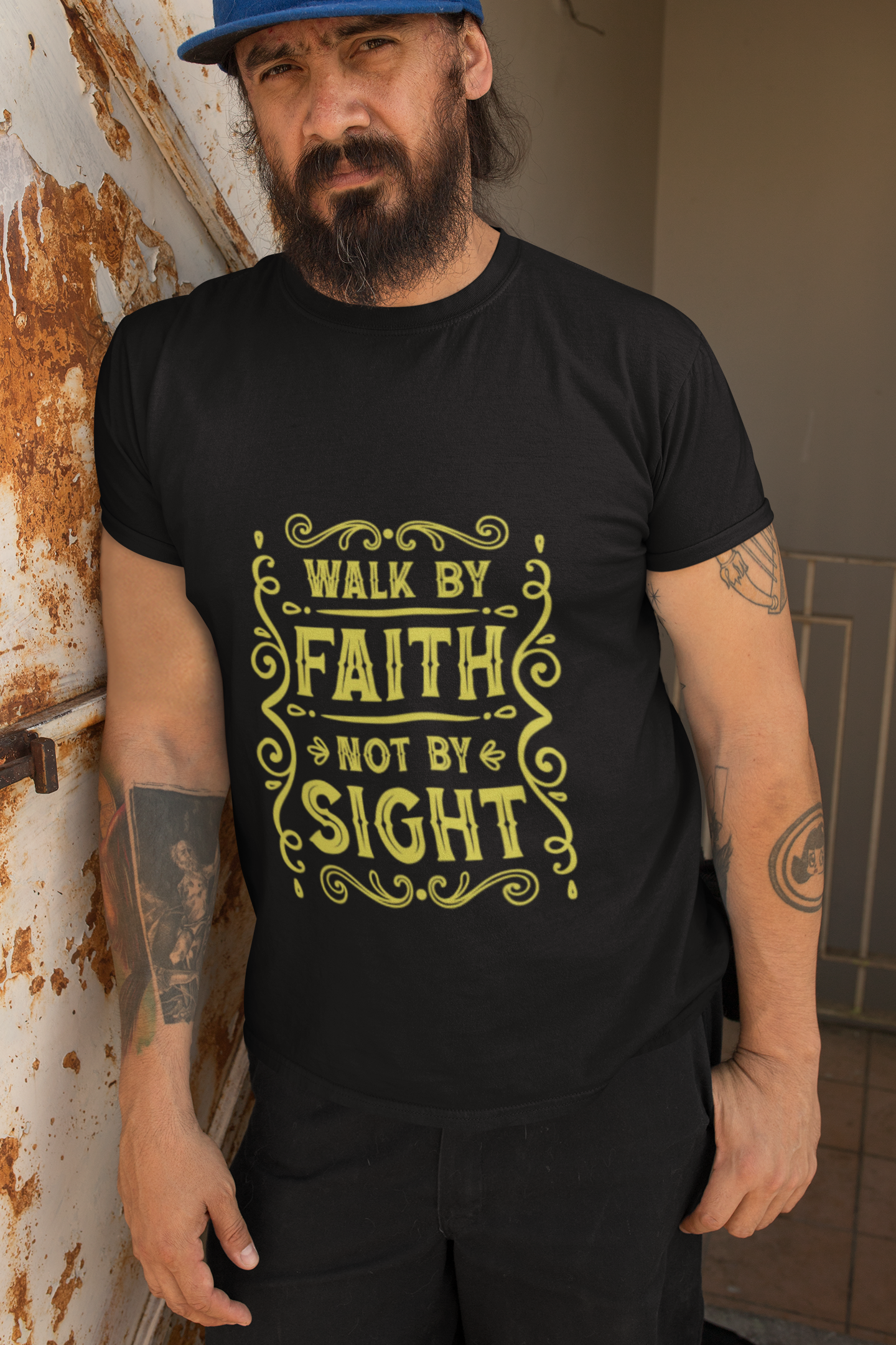 Faith T-Shirt — "Walk by Faith Not by Sight" Inspirational Christian Tee
