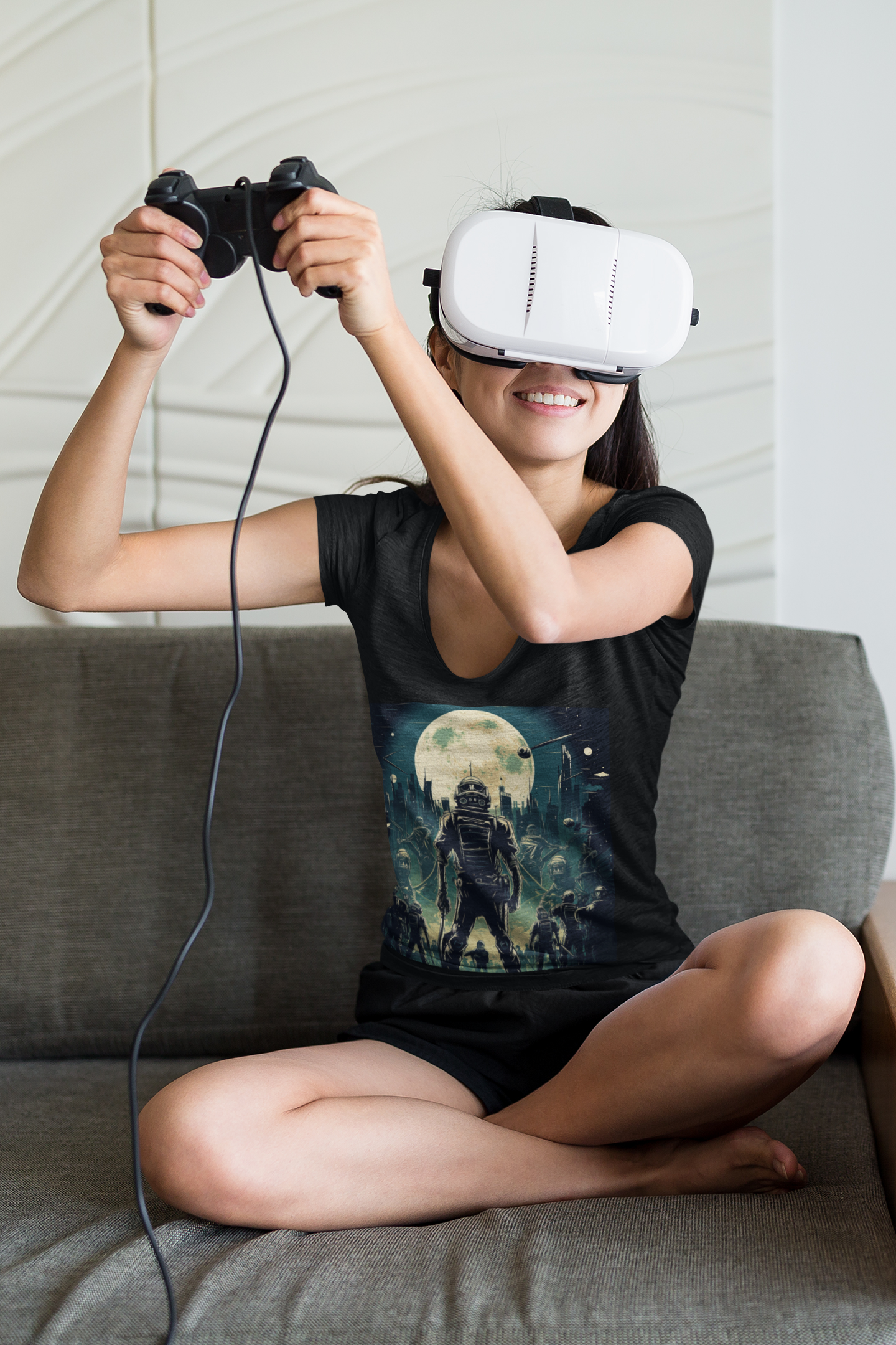 Astronaut Moonscape T-Shirt — Retro Sci‑Fi Space Explorer Tee