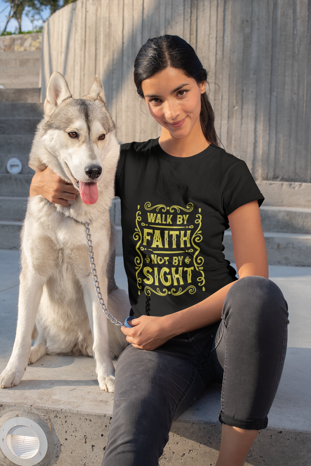 Faith T-Shirt — "Walk by Faith Not by Sight" Inspirational Christian Tee