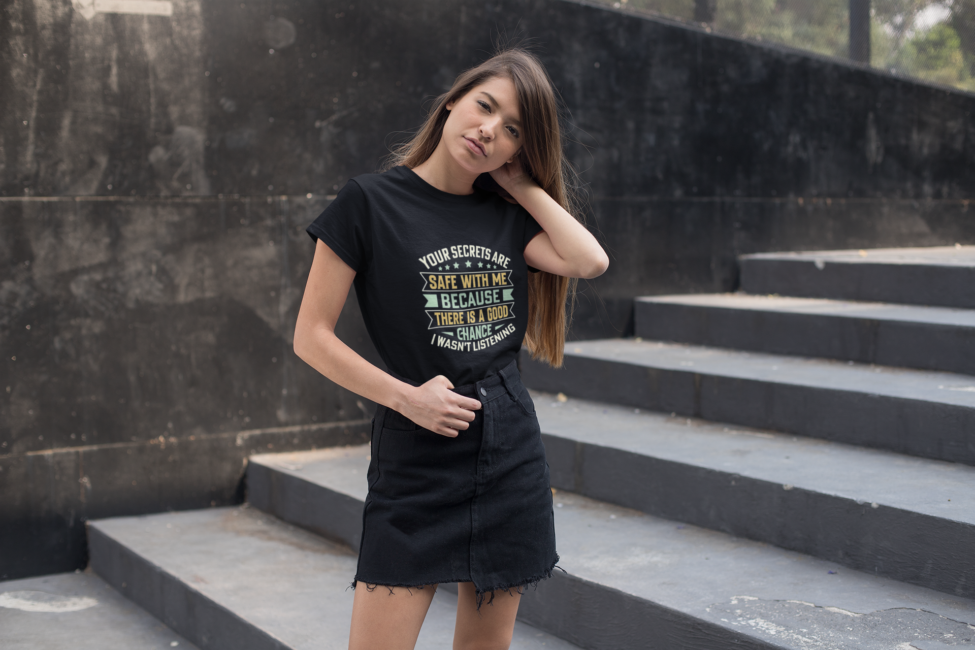 Funny T-Shirt – Your Secrets Are Safe With Me, Sarcastic Quote Tee, Black Unisex Shirt