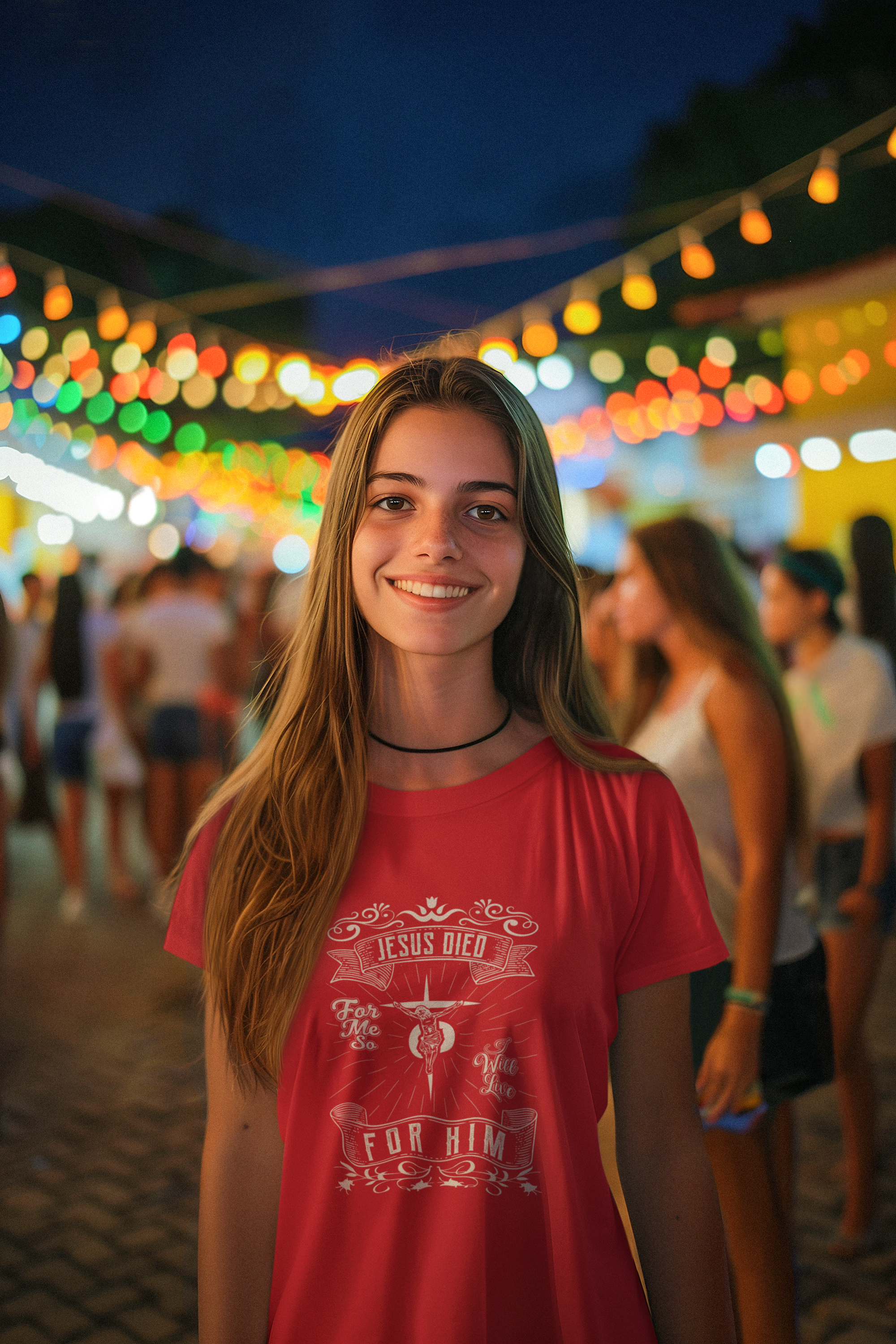 Christian T-Shirt — “Jesus Died For Me, So I Live For Him” Faith Graphic Tee