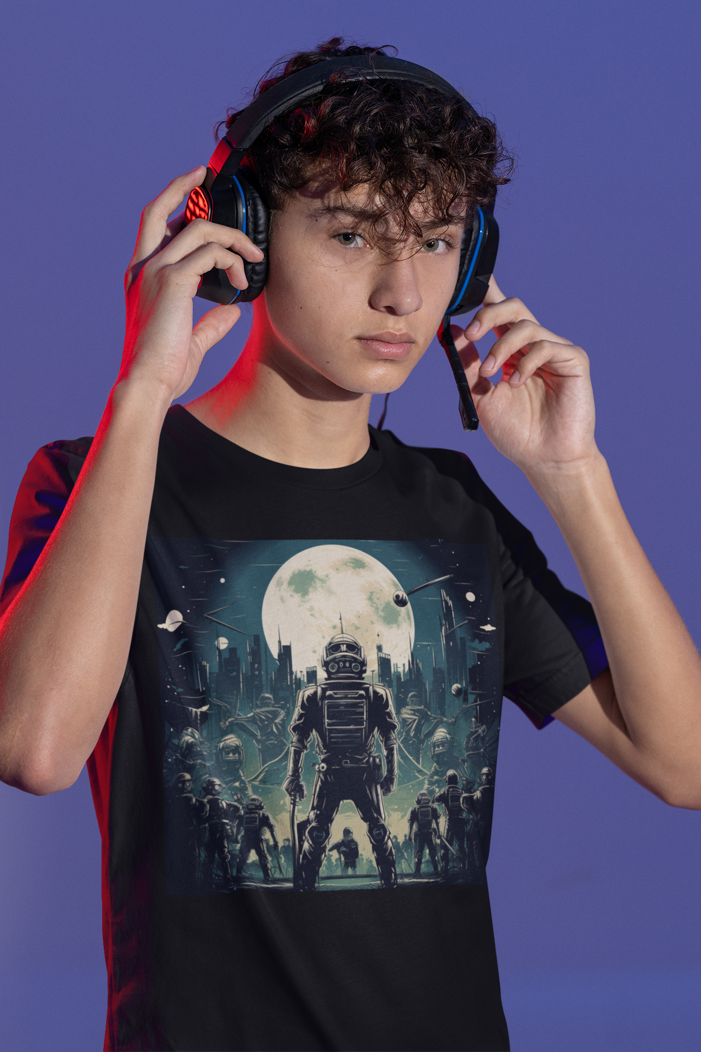 Astronaut Moonscape T-Shirt — Retro Sci‑Fi Space Explorer Tee