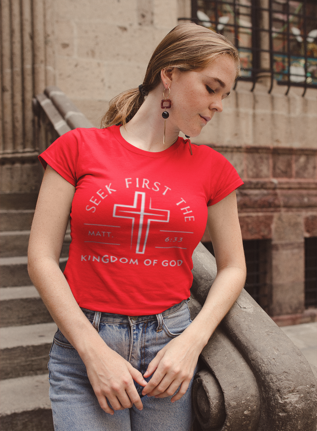 Seek First the Kingdom T-Shirt — Matthew 6:33 Christian Faith Tee