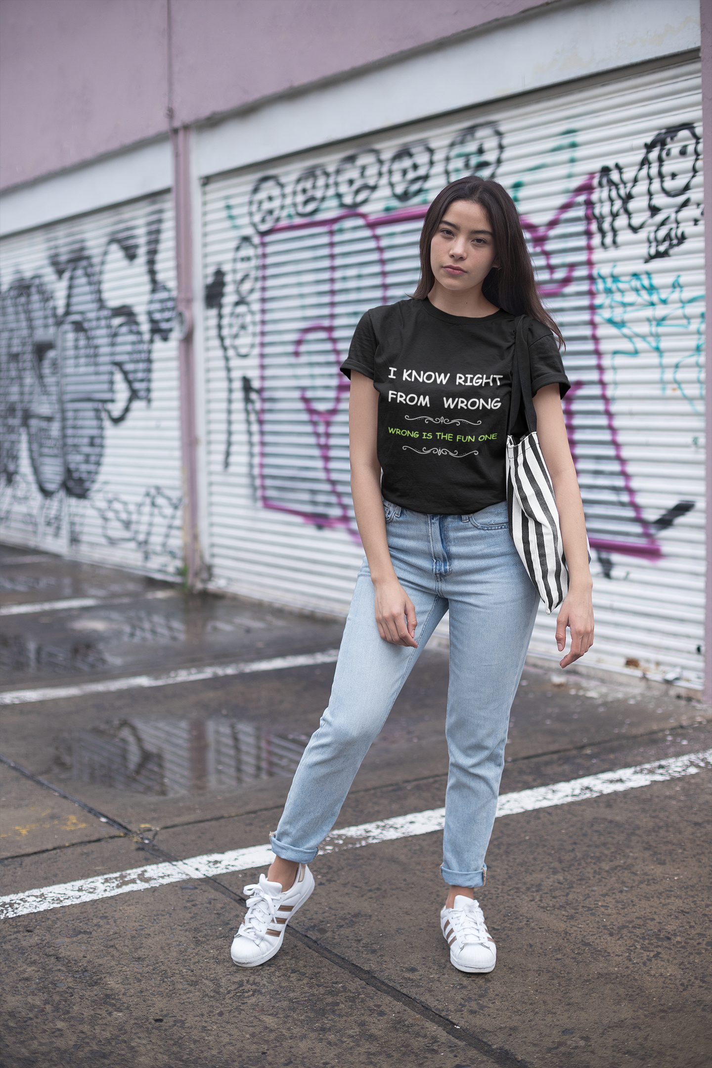 Funny “I Know Right From Wrong” T-Shirt – Wrong Is the Fun One Tee