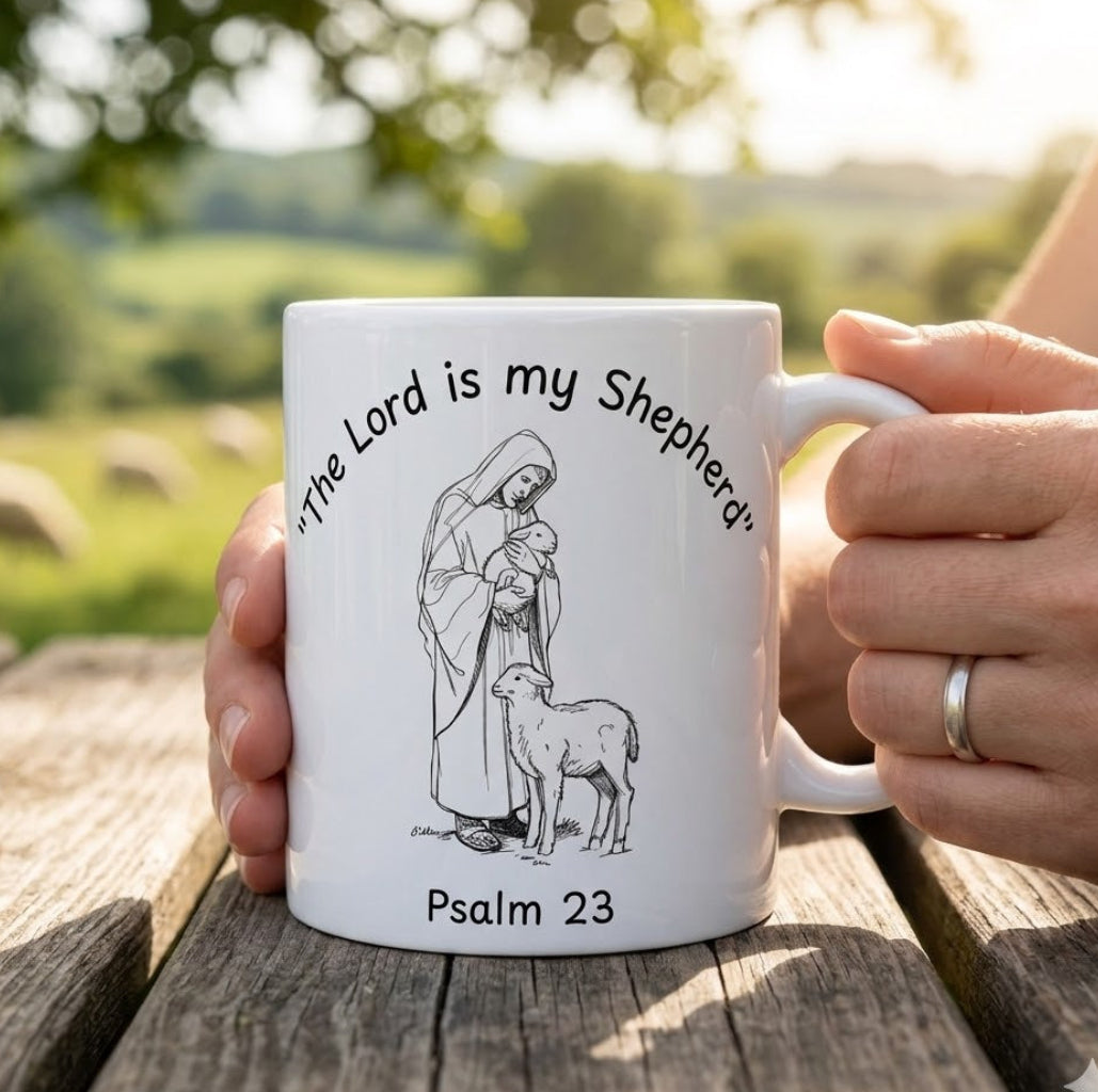 The Lord Is My Shepherd Christian Mug - Psalm 23 Faith Gift