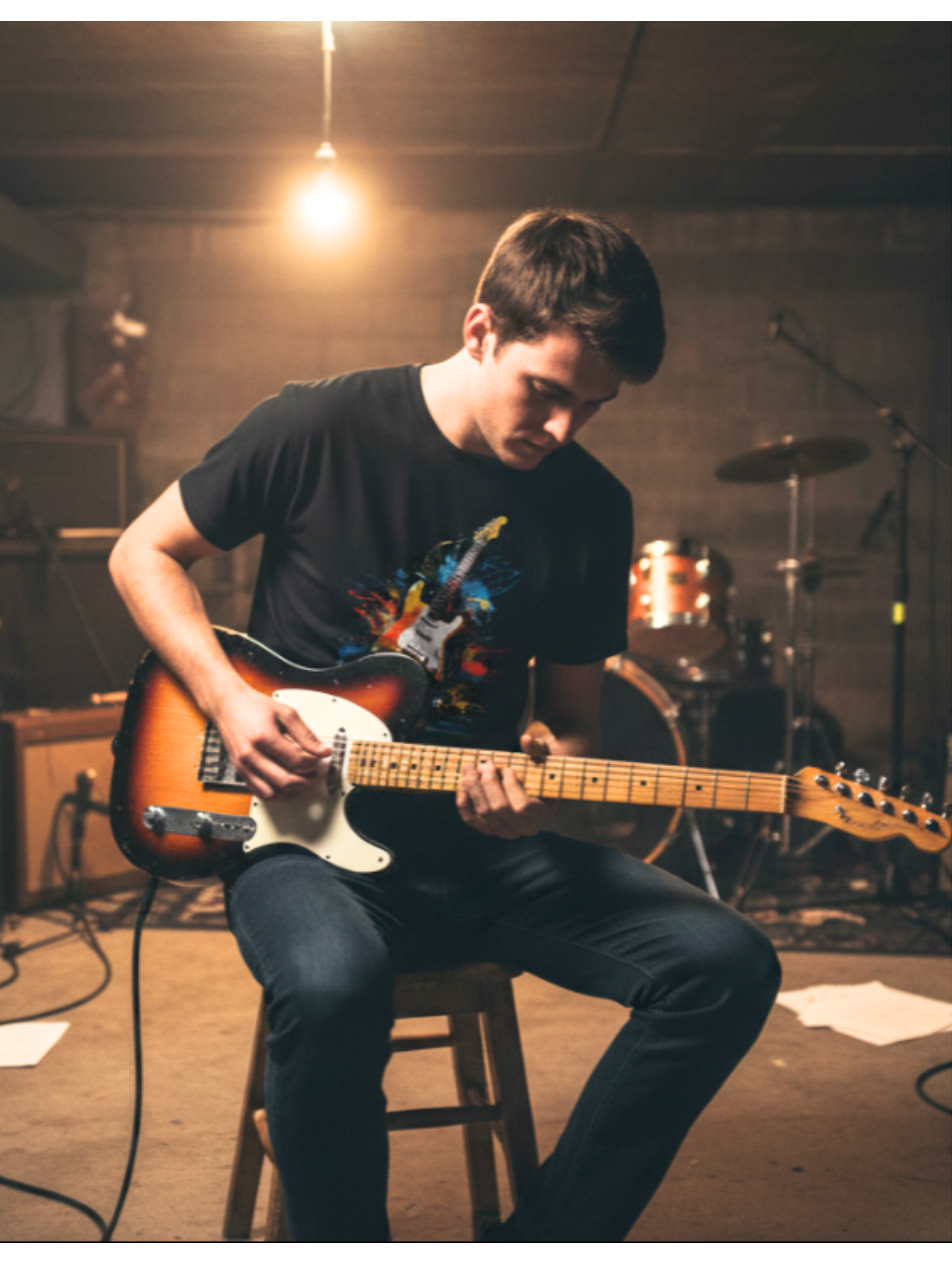 Electric Pulse – Abstract Guitar Art Tee