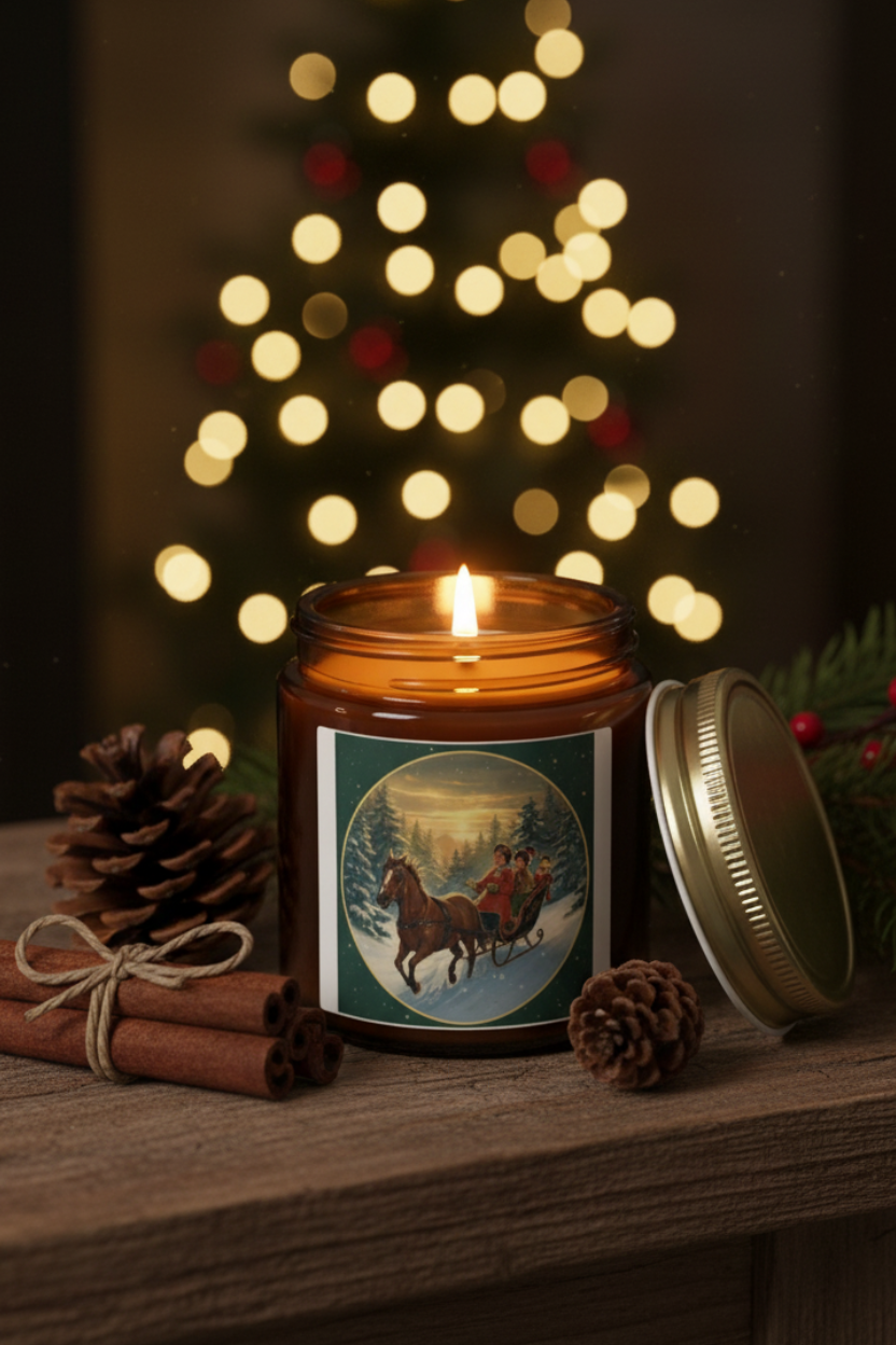 Winter Sleigh Candle Lifestyle