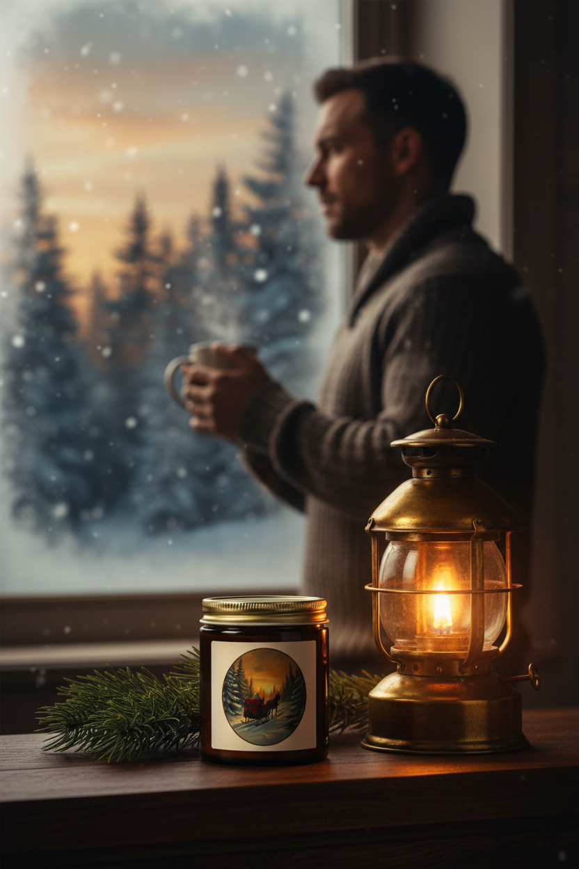 Winter Sleigh Ride Amber Candle Lifestyle