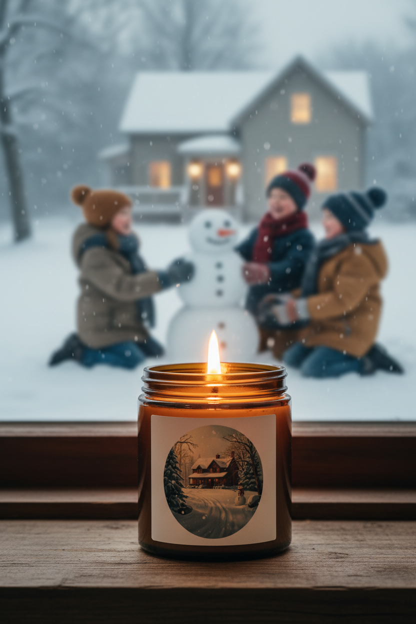 Winter Snow House Candle Lifestyle